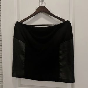 DKNY Leather detail miniskirt
